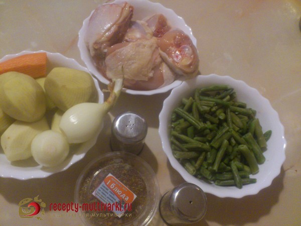 Курица с фетой и стручковой фасолью в мультиварке - простой и вкусный рецепт с пошаговыми фото