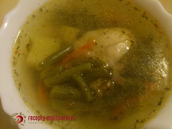 Фасолевый суп с куриной грудкой