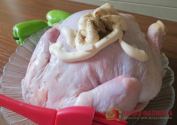 Курица со свежим болгарским перцем в мультиварке